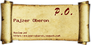 Pajzer Oberon névjegykártya